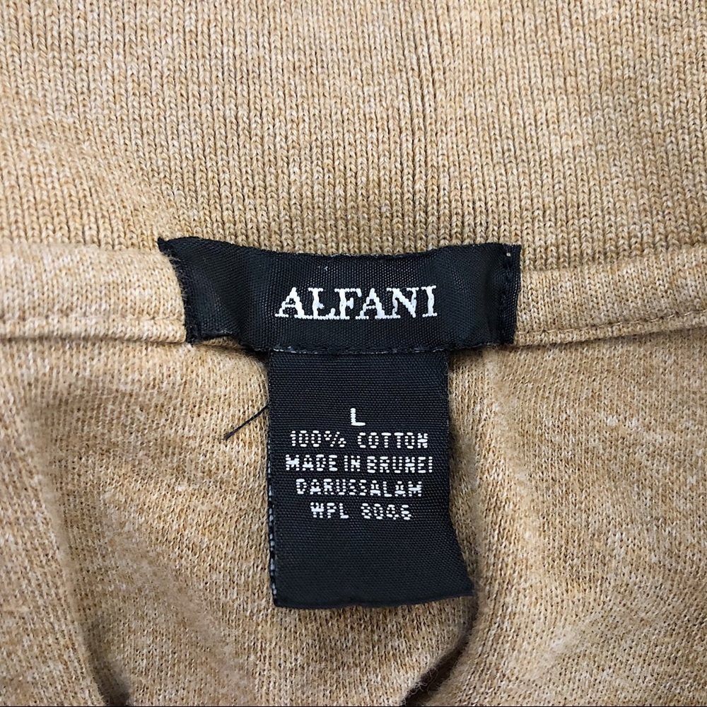 Alfani | Ribbed brown collared shirt | Size L - Picture 5 of 5